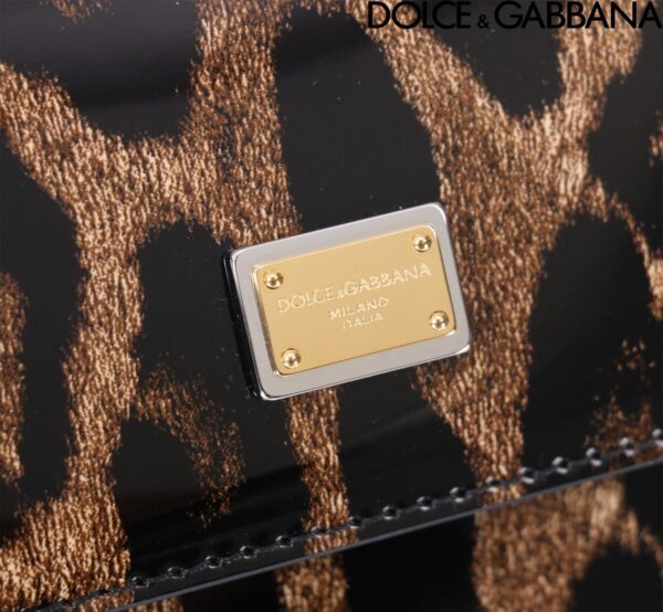 Dolce & Gabban Leather Smooth Leopard Print Women's Bag-20cm with original box free shipping
