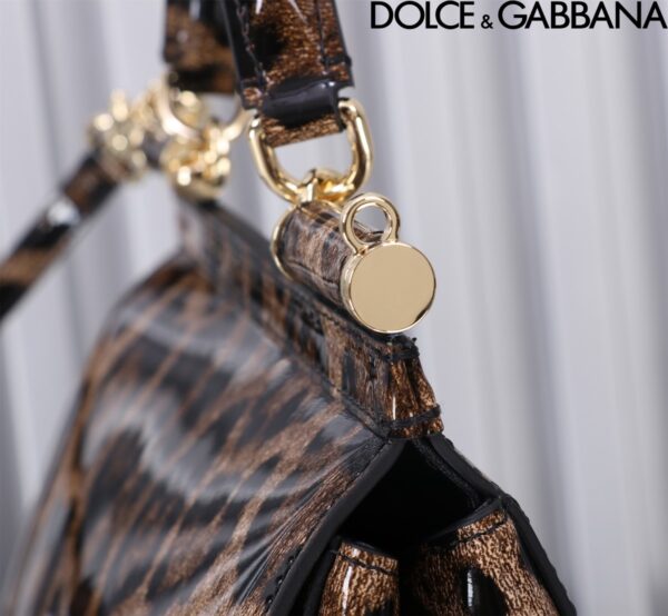 Dolce & Gabban Leather Smooth Leopard Print Women's Bag-20cm with original box free shipping