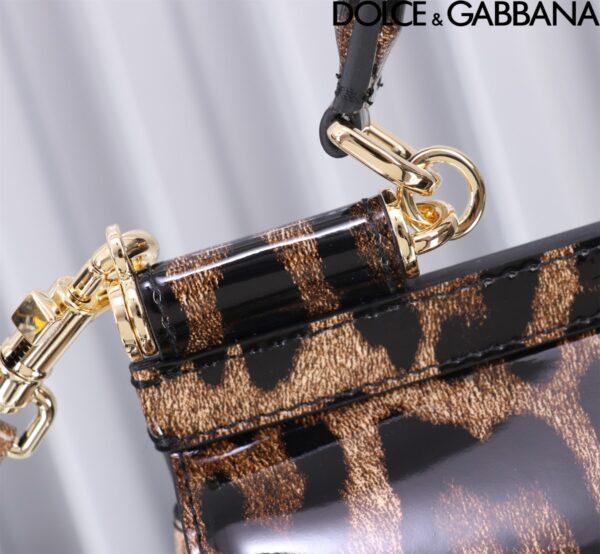 Dolce & Gabban Leather Smooth Leopard Print Women's Bag-20cm with original box free shipping