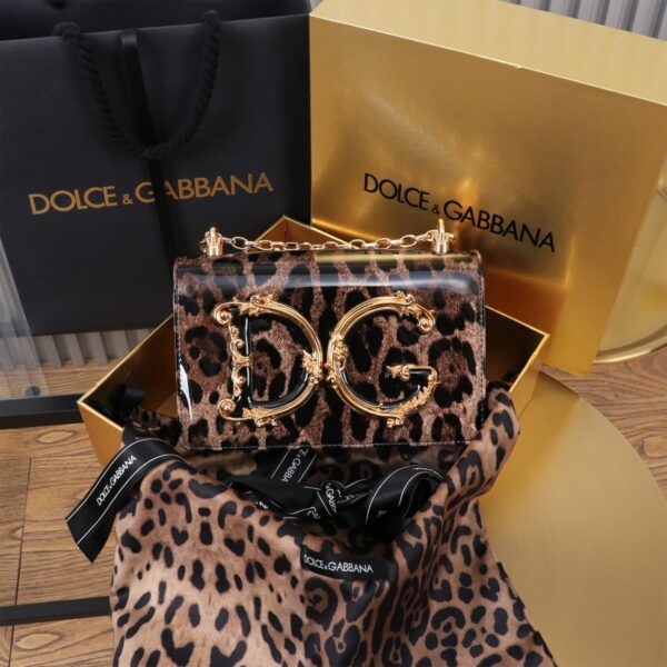 Dolce & Gabban Leopard Print Crystal  Sicily Bag-21cm with original box free shipping