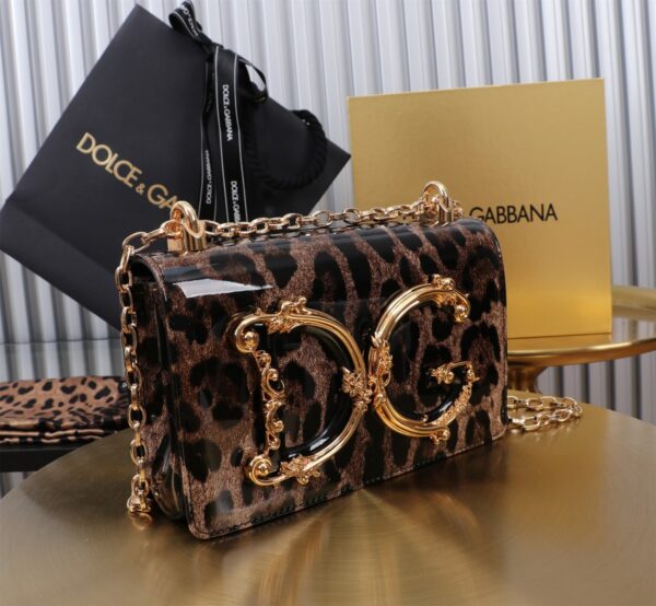 Dolce & Gabban Leopard Print Crystal  Sicily Bag-21cm with original box free shipping
