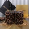 Dolce & Gabban Leopard Print Crystal  Sicily Bag-21cm with original box free shipping