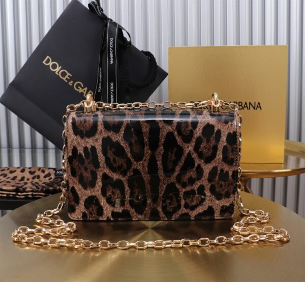 Dolce & Gabban Leopard Print Crystal  Sicily Bag-21cm with original box free shipping