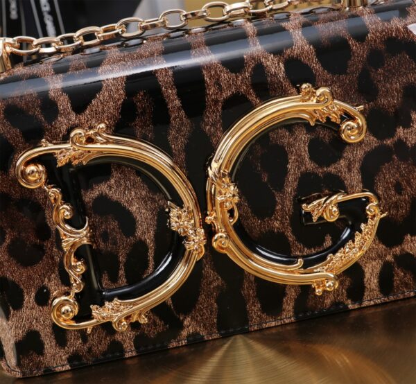 Dolce & Gabban Leopard Print Crystal  Sicily Bag-21cm with original box free shipping