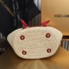 Dolce & Gabbana woven rattan bag for beach use-red 28cm with original logo box
