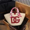 Dolce & Gabbana woven rattan bag for beach use-red 28cm with original logo box