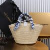 Dolce & Gabbana woven rattan bag for beach use-white 28cm with original logo box