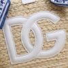 Dolce & Gabbana woven rattan bag for beach use-white 28cm with original logo box