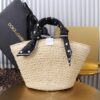 Dolce & Gabbana woven rattan bag for beach use-white 28cm with original logo box
