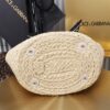Dolce & Gabbana woven rattan bag for beach use-white 28cm with original logo box