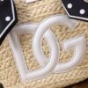 Dolce & Gabbana woven rattan bag for beach use-white 28cm with original logo box