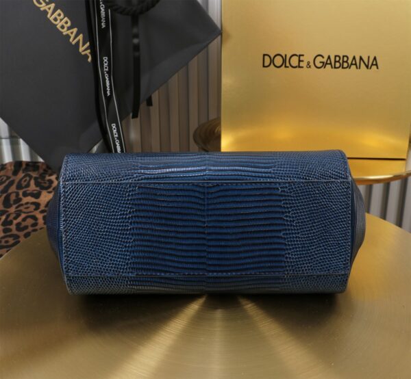 Dolce & Gabban Lizard Pattern Sicilian Women's Bag-Blue-20cm with original box free shipping