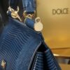 Dolce & Gabban Lizard Pattern Sicilian Women's Bag-Blue-20cm with original box free shipping