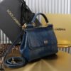 Dolce & Gabban Lizard Pattern Sicilian Women's Bag-Blue-20cm with original box free shipping