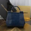 Dolce & Gabban Lizard Pattern Sicilian Women's Bag-Blue-20cm with original box free shipping