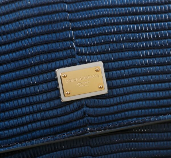 Dolce & Gabban Lizard Pattern Sicilian Women's Bag-Blue-20cm with original box free shipping