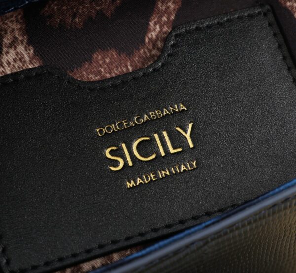 Dolce & Gabban Lizard Pattern Sicilian Women's Bag-Blue-20cm with original box free shipping