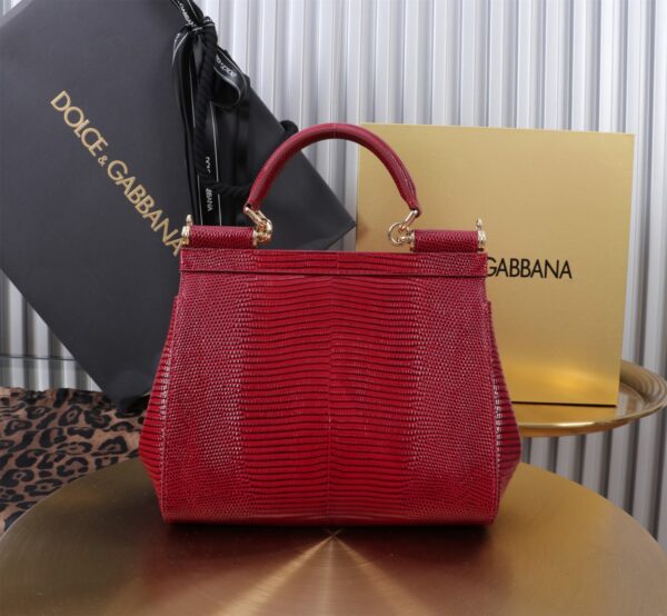 Dolce & Gabban Lizard Pattern Sicilian Women's Bag-Blue-20cm with original box free shipping