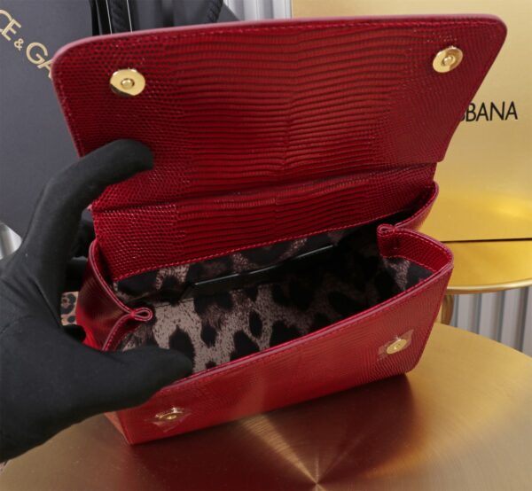 Dolce & Gabban Lizard Pattern Sicilian Women's Bag-Blue-20cm with original box free shipping