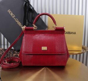 Dolce & Gabban Lizard Pattern Sicilian Women's Bag-Blue-20cm with original box free shipping