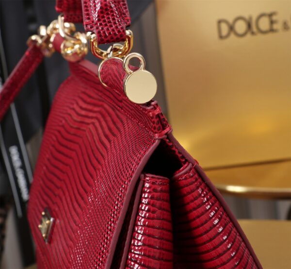 Dolce & Gabban Lizard Pattern Sicilian Women's Bag-Blue-20cm with original box free shipping