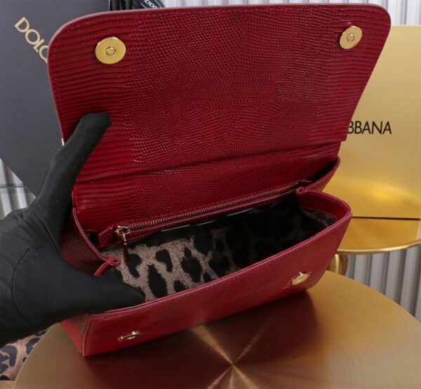 Dolce & Gabban Lizard Pattern Sicilian Women's Bag-Red-25cm with original box free shipping (复制)