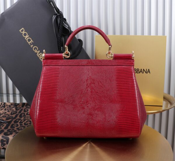 Dolce & Gabban Lizard Pattern Sicilian Women's Bag-Red-25cm with original box free shipping (复制)