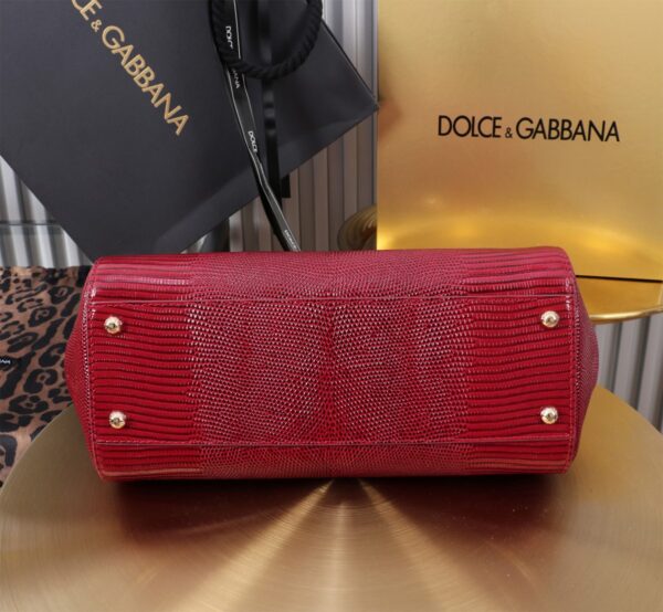 Dolce & Gabban Lizard Pattern Sicilian Women's Bag-Red-25cm with original box free shipping (复制)