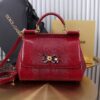 Dolce & Gabban Lizard Pattern Sicilian Women's Bag-Red-25cm with original box free shipping (复制)