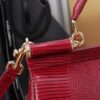 Dolce & Gabban Lizard Pattern Sicilian Women's Bag-Red-25cm with original box free shipping (复制)