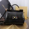 Dolce & Gabban Lizard Pattern Sicilian Women's Bag-Black-25cm  free shipping