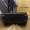 Dolce & Gabban Lizard Pattern Sicilian Women's Bag-Black-25cm  free shipping