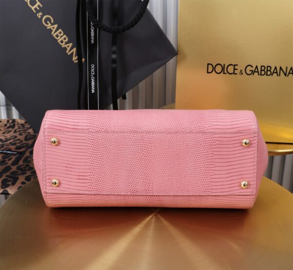 Dolce & Gabban Lizard Pattern Sicilian Women's Bag-Pink-25cm  free shipping