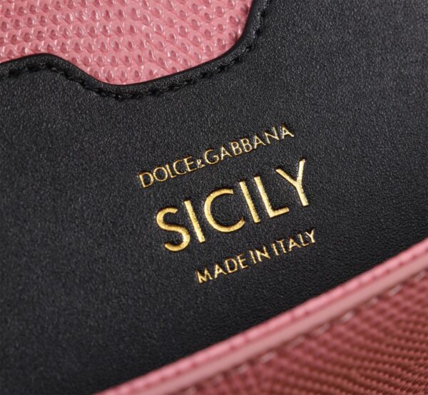 Dolce & Gabban Lizard Pattern Sicilian Women's Bag-Pink-25cm  free shipping