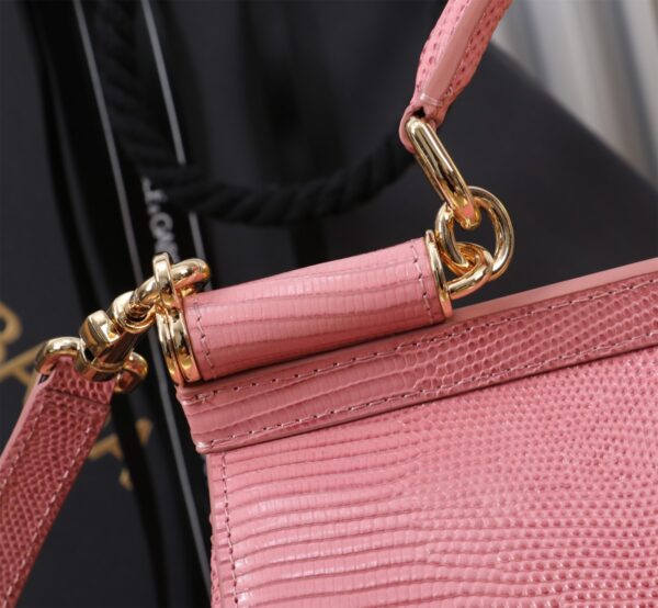 Dolce & Gabban Lizard Pattern Sicilian Women's Bag-Pink-25cm  free shipping