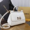 Dolce & Gabban Lizard Pattern Sicilian Women's Bag-White-25cm  free shipping