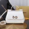Dolce & Gabban Lizard Pattern Sicilian Women's Bag-White-25cm  free shipping