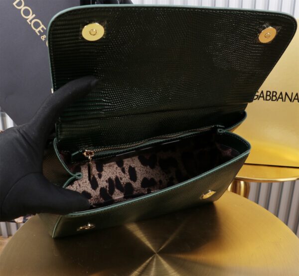 Dolce & Gabban Lizard Pattern Sicilian Women's Bag-Blue-25cm  free shipping
