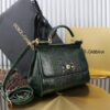 Dolce & Gabban Lizard Pattern Sicilian Women's Bag-Blue-25cm  free shipping