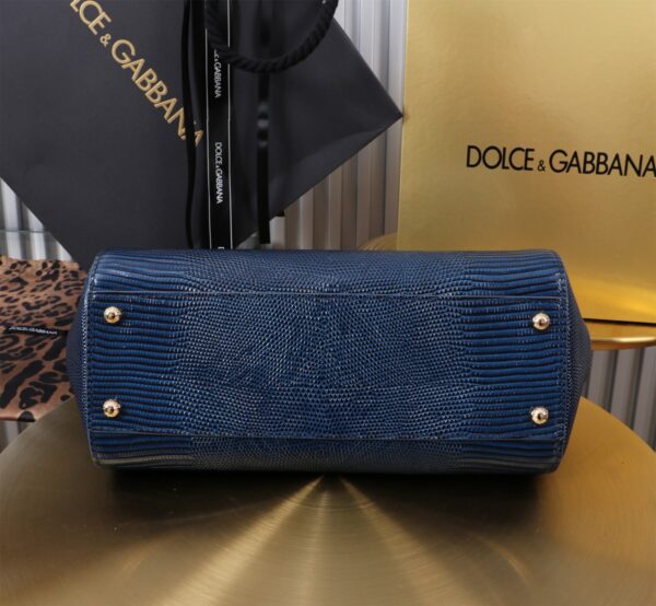 Dolce & Gabban Lizard Pattern Sicilian Women's Bag-Blue-25cm  free shipping
