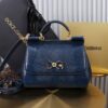 Dolce & Gabban Lizard Pattern Sicilian Women's Bag-Blue-25cm  free shipping