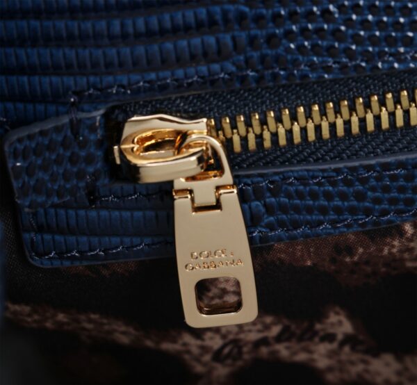 Dolce & Gabban Lizard Pattern Sicilian Women's Bag-Blue-25cm  free shipping