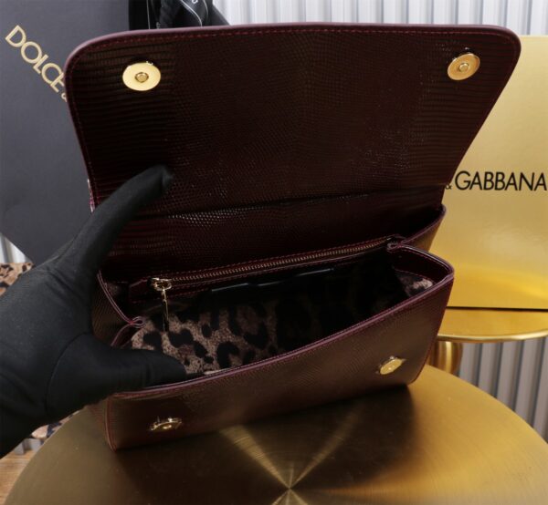 Dolce & Gabban Lizard Pattern Sicilian Women's Bag-Purple-25cm  free shipping