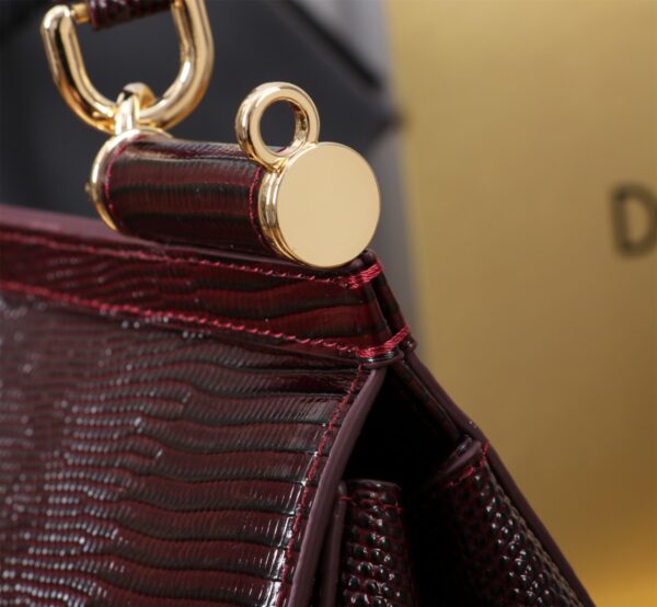 Dolce & Gabban Lizard Pattern Sicilian Women's Bag-Purple-25cm  free shipping