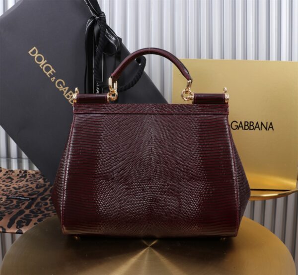 Dolce & Gabban Lizard Pattern Sicilian Women's Bag-Purple-25cm  free shipping