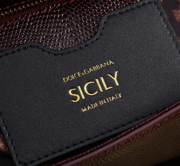 Dolce & Gabban Lizard Pattern Sicilian Women's Bag-Purple-25cm  free shipping