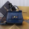 Dolce & Gabban Lizard Pattern Sicilian Women's Bag-Blue-20cm  free shipping