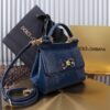 Dolce & Gabban Lizard Pattern Sicilian Women's Bag-Blue-20cm  free shipping