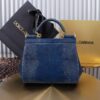 Dolce & Gabban Lizard Pattern Sicilian Women's Bag-Blue-20cm  free shipping