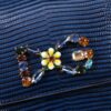 Dolce & Gabban Lizard Pattern Sicilian Women's Bag-Blue-20cm  free shipping